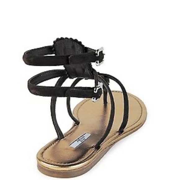 NIB PRADA BLACK SUEDE GLADIATOR STRAPPY SUMMER SANDALS SIZE 38.5 - Picture 2 of 7